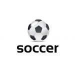 Soccer Logo – Black and White Soccer Ball with Bold Text